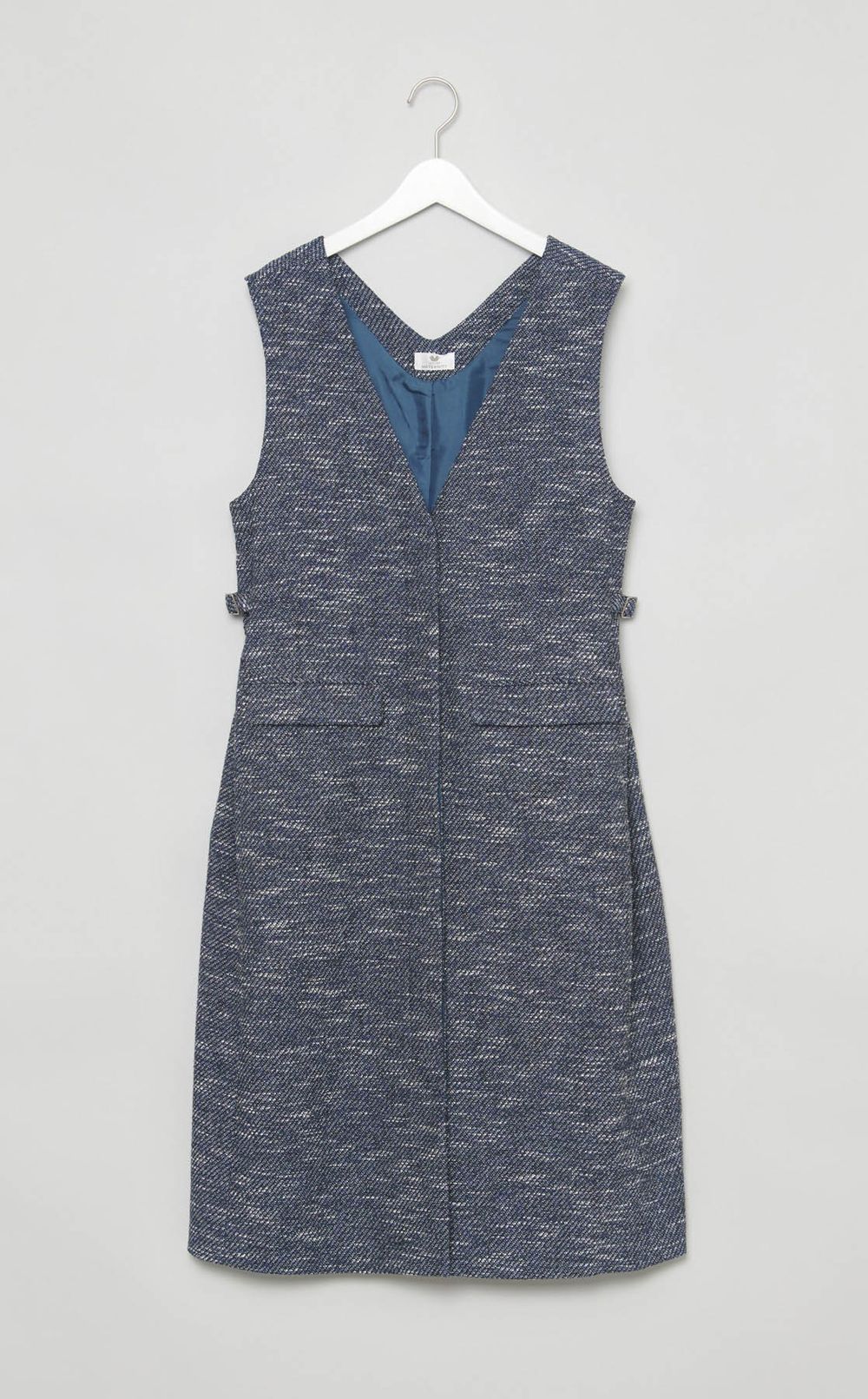 Vネックジレワンピース