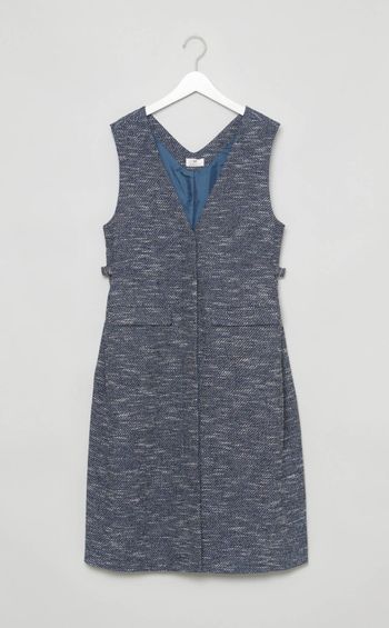 Vネックジレワンピース