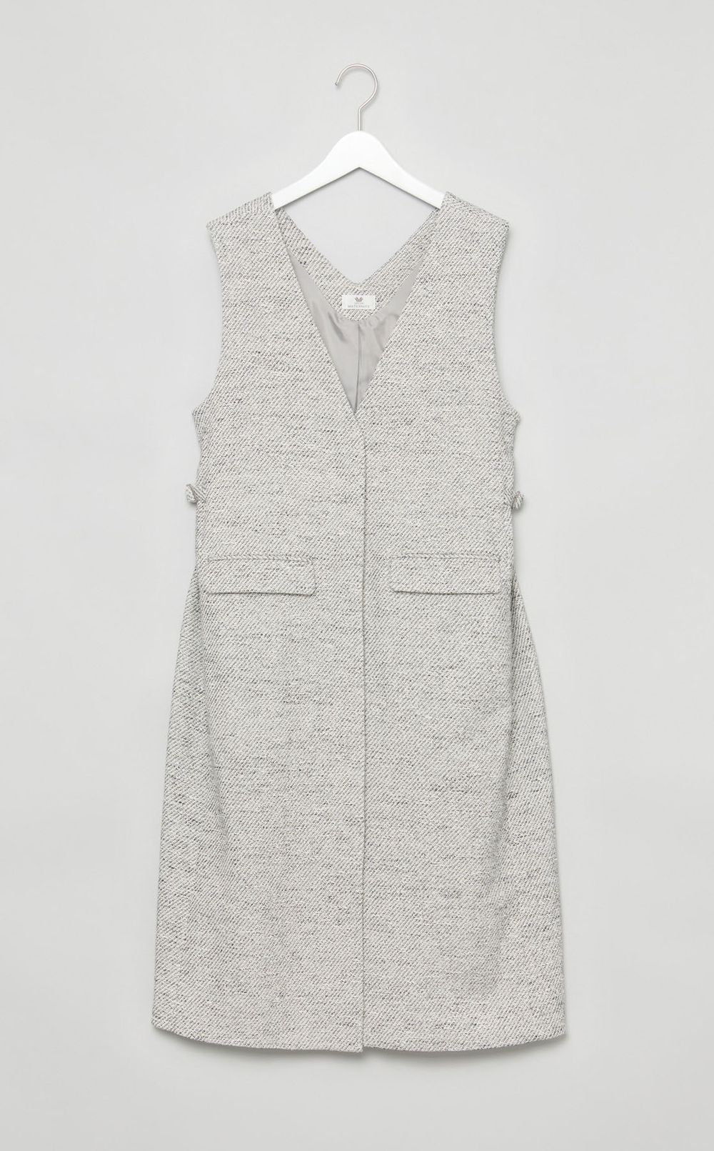 Vネックジレワンピース