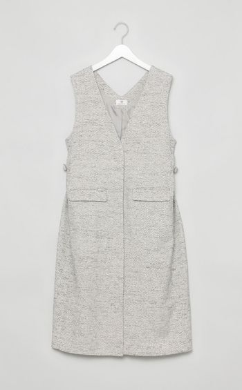 Vネックジレワンピース