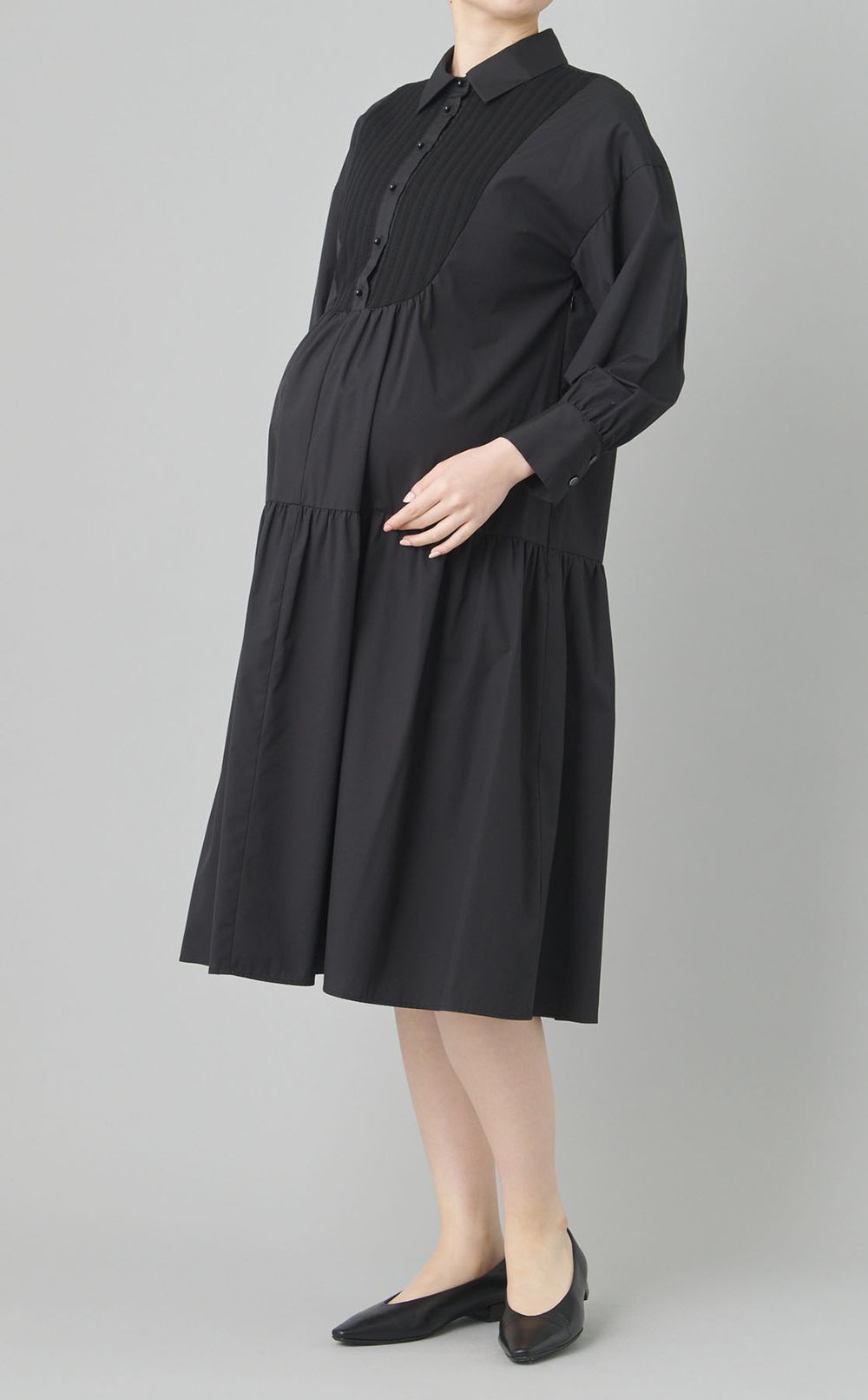 ティアードデザインシャツワンピース