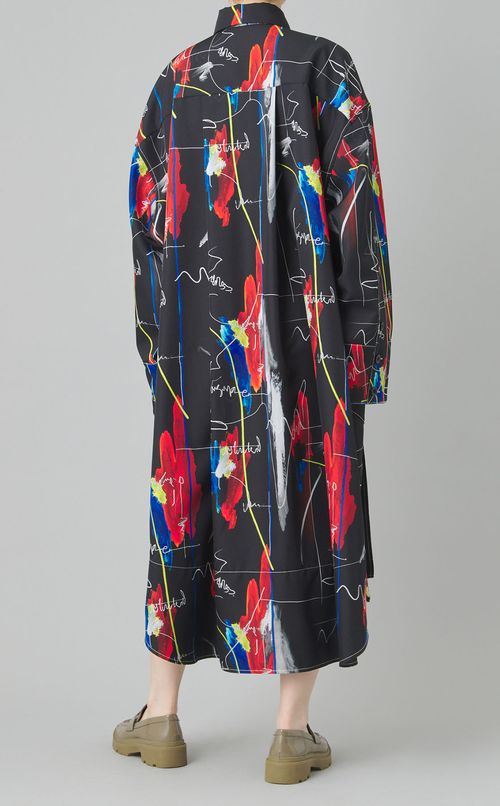 ペイントプリントシャツワンピース