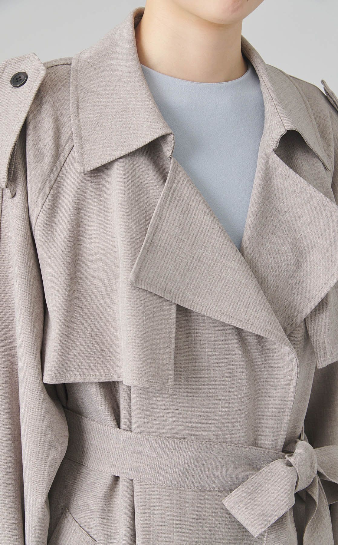 Mila Owen 共ベルト付肩章デザイントレンチコート Amazon | [ミラオーウェン] 共ベルト付麻調肩章デザイントレンチ