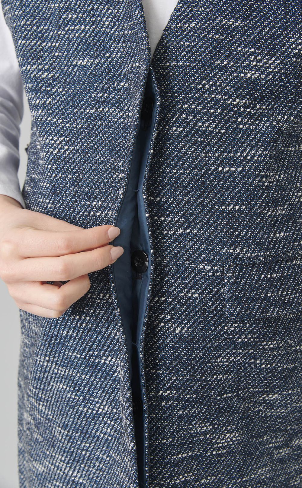 Vネックジレワンピース