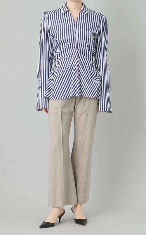 コットンストライプ2wayシャツ