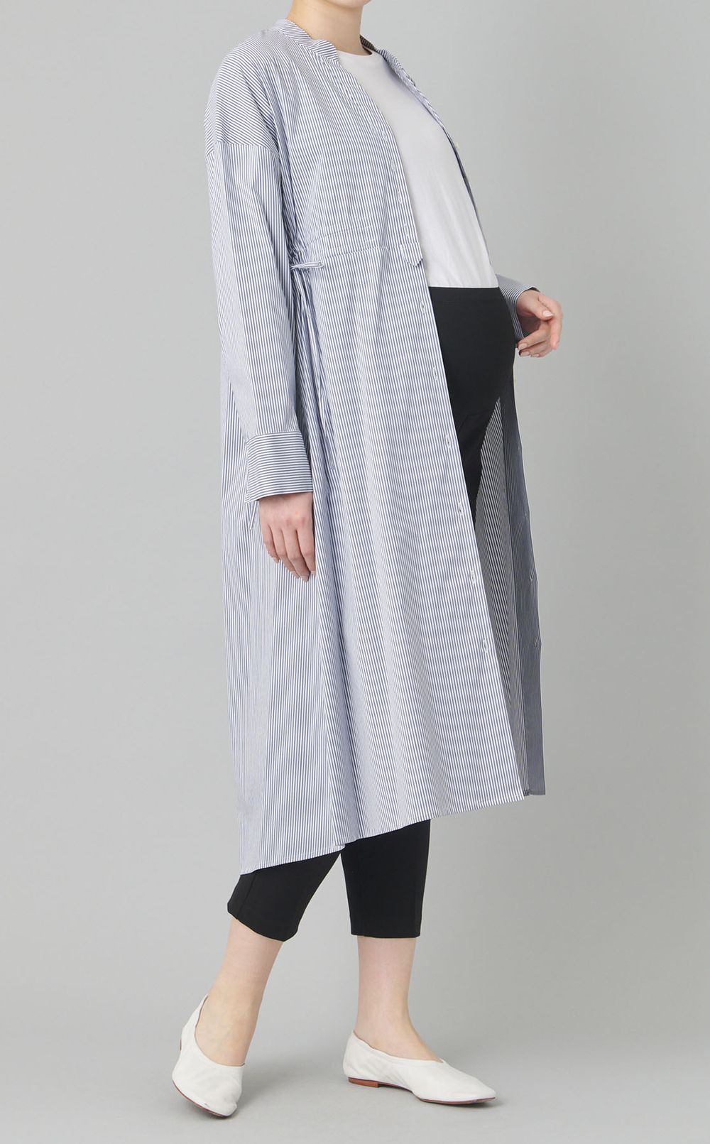 コットンナイロンシャツワンピース