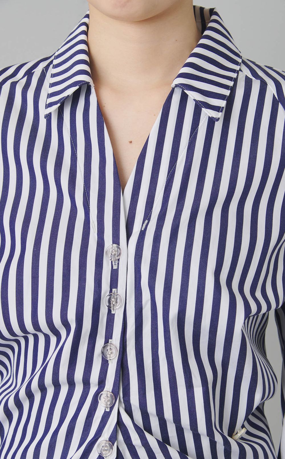 コットンストライプ2wayシャツ