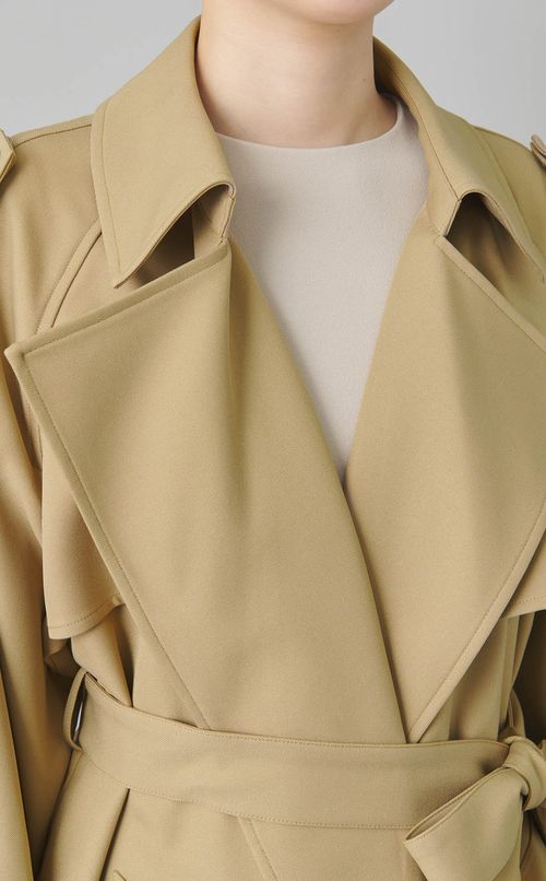 ベルト付エポレットトレンチコート