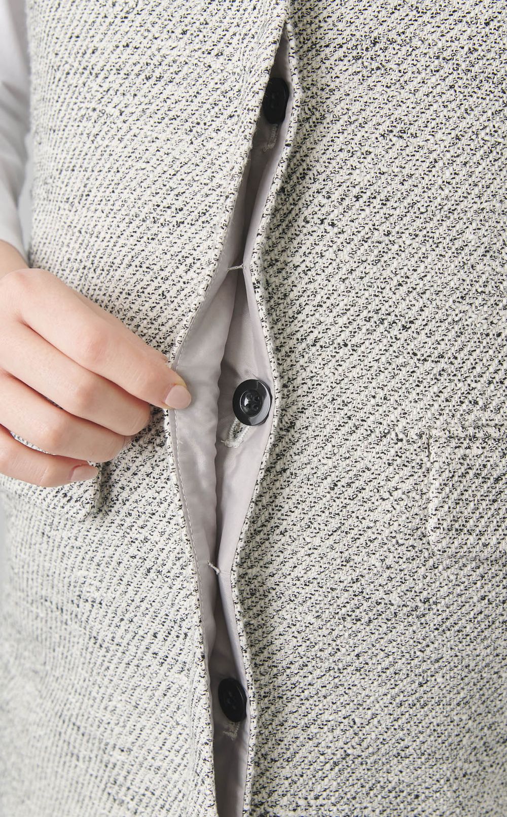 Vネックジレワンピース