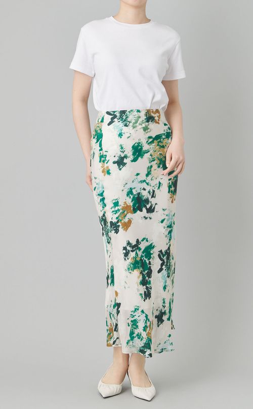 フラワープリントナロースカート