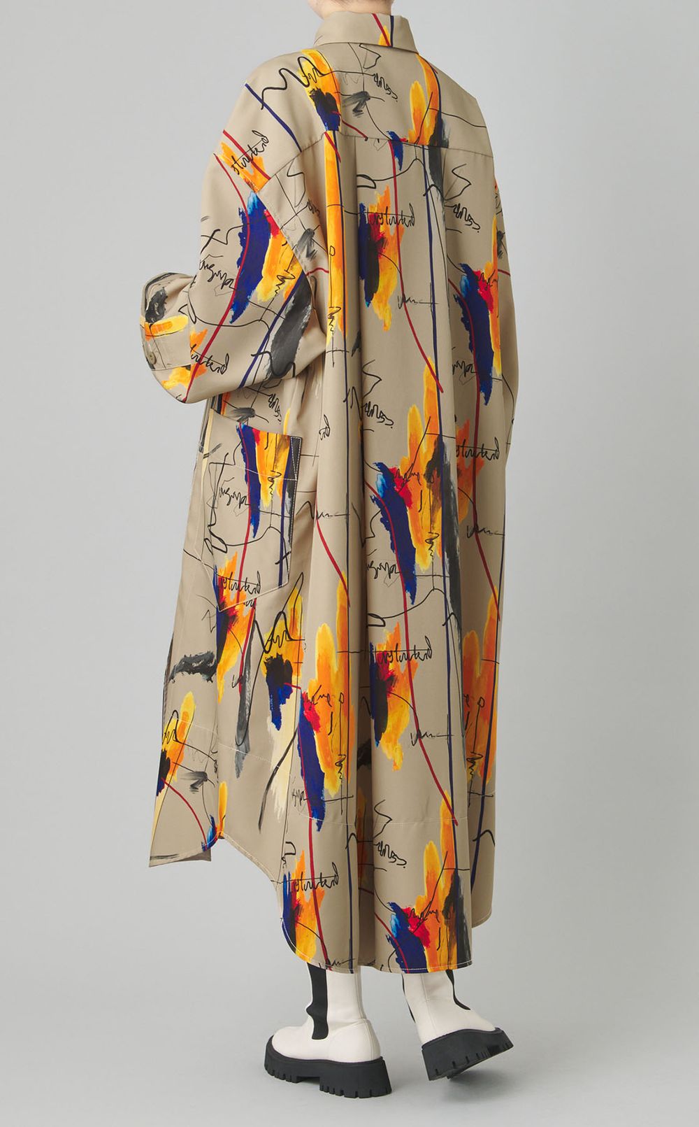 ペイントプリントシャツワンピース