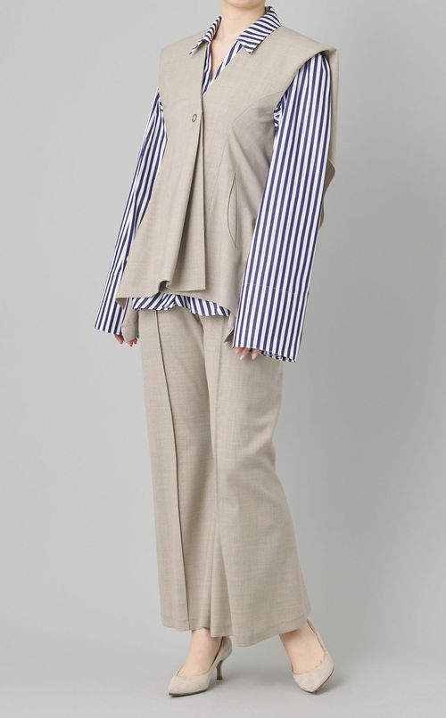 センターシームハイウエストウールパンツ