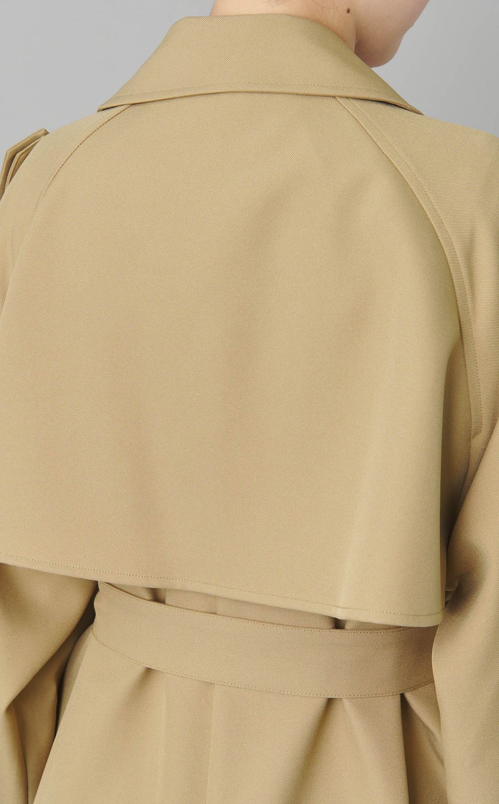 ベルト付エポレットトレンチコート