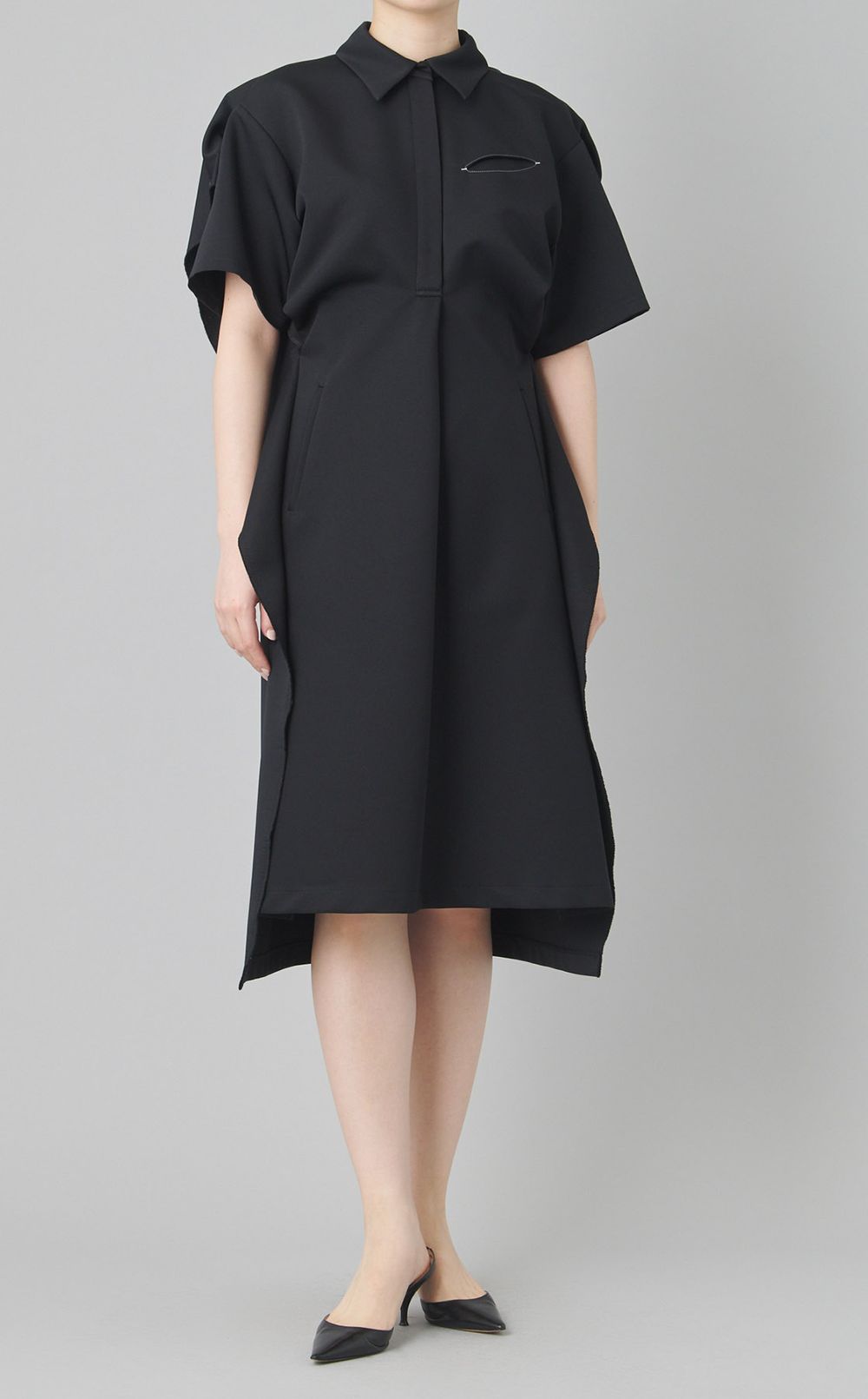 ユニフォームシャツミディワンピース