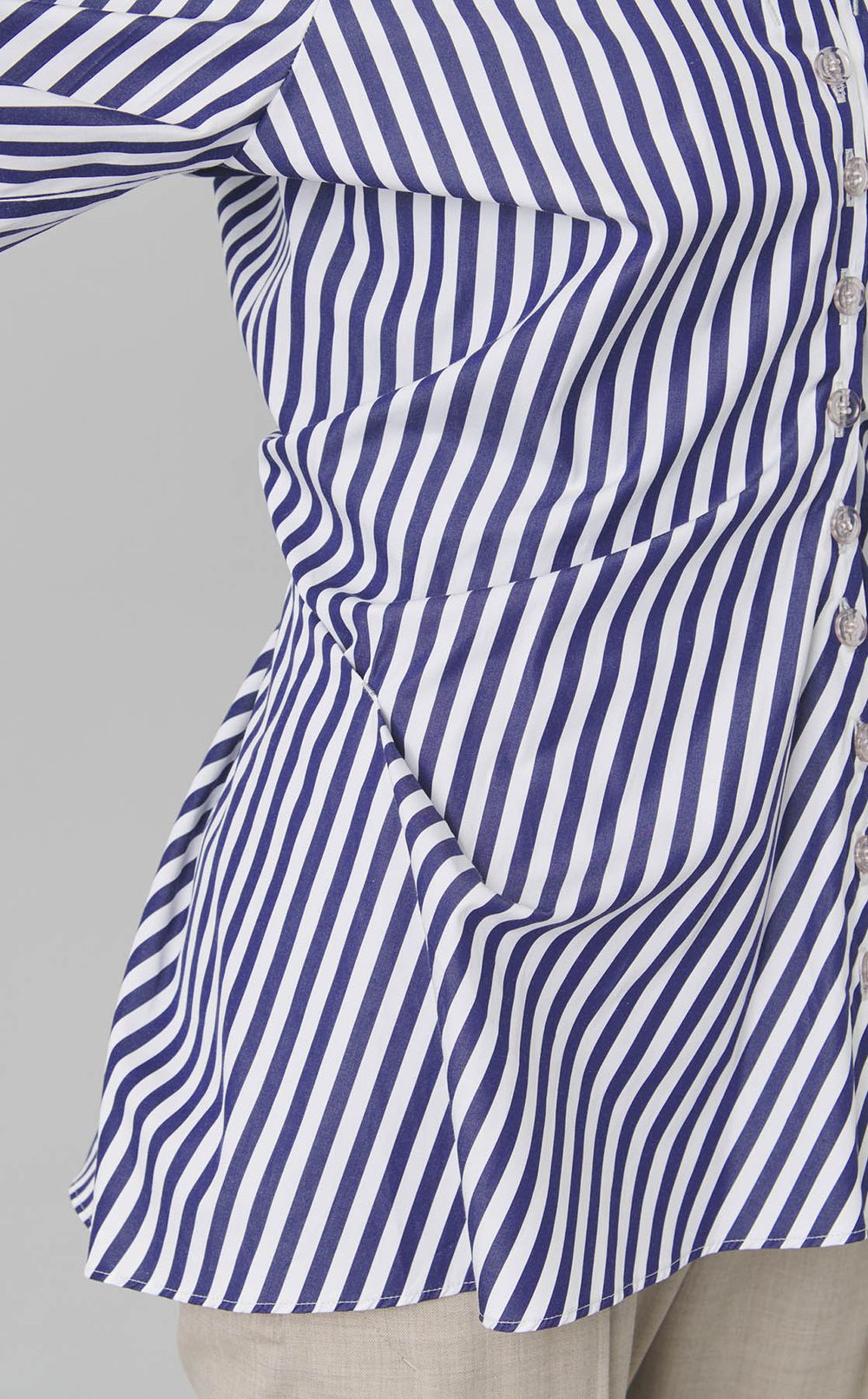 コットンストライプ2wayシャツ