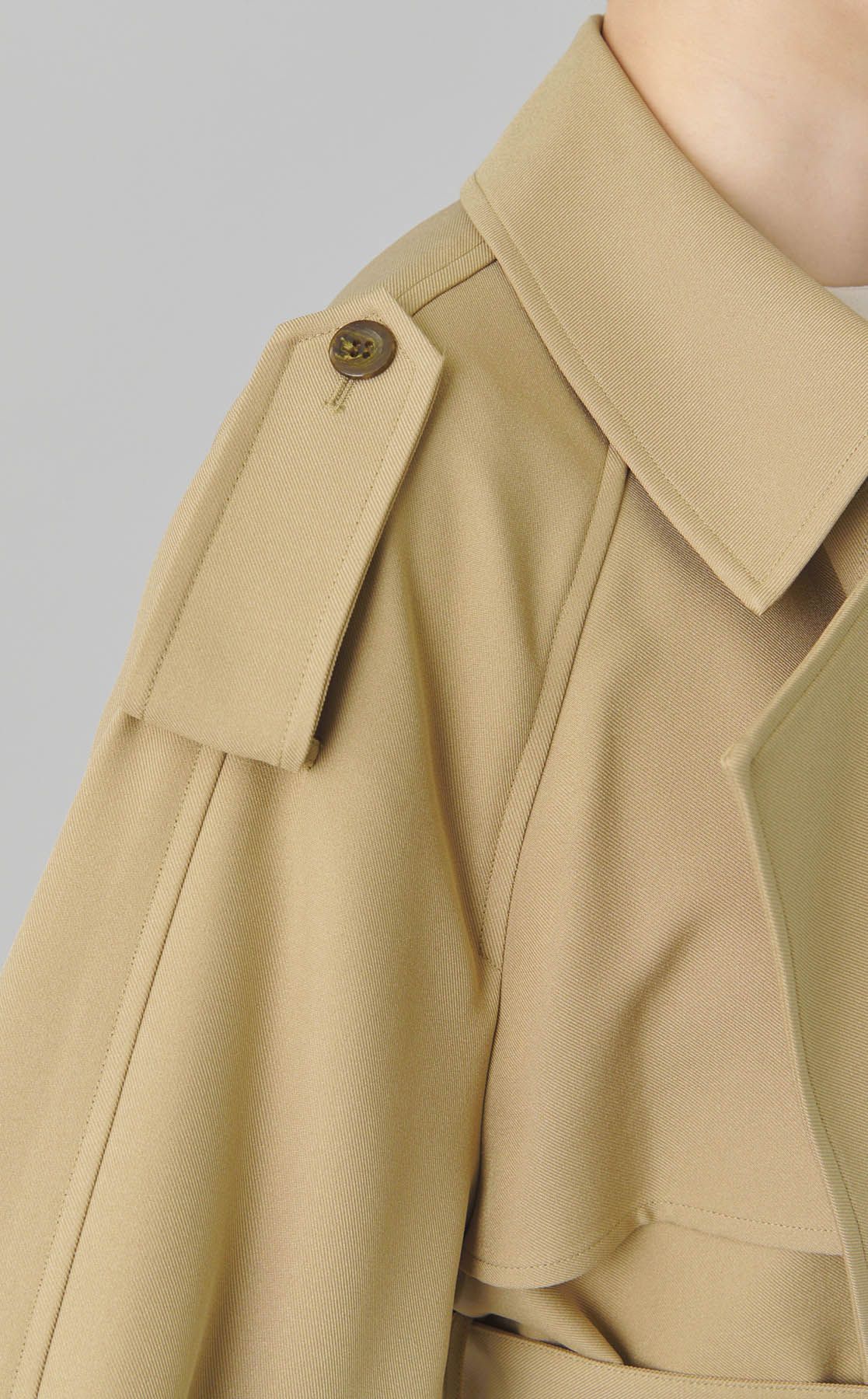 Mila Owen｜ベルト付エポレットトレンチコート