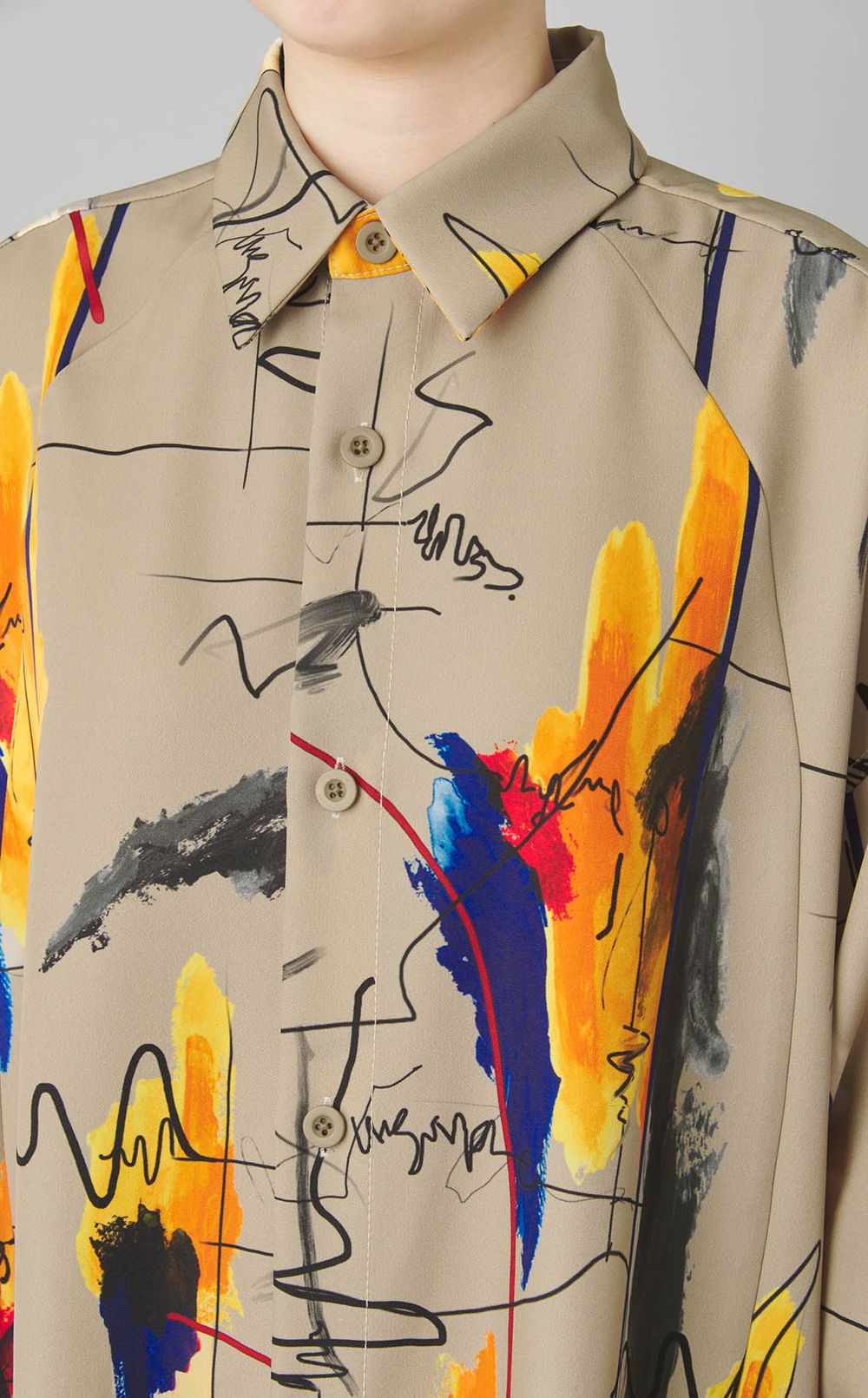 ペイントプリントシャツワンピース