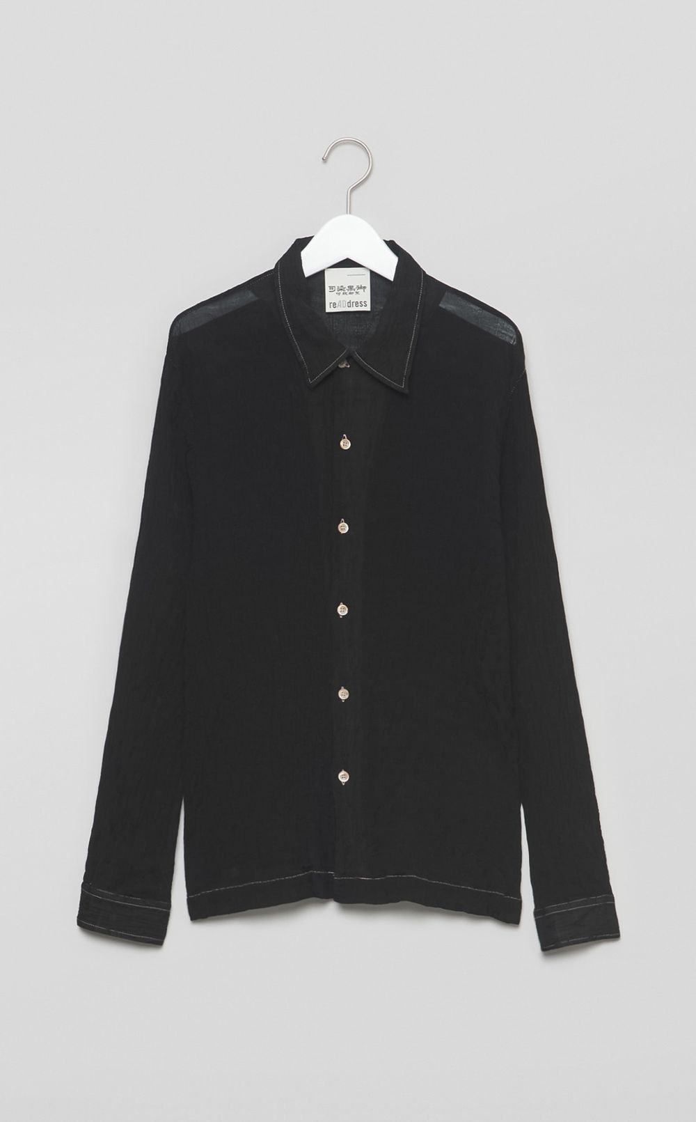 【reADdress】コットンシルクレギュラーカラーシャツ