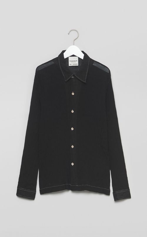 【reADdress】コットンシルクレギュラーカラーシャツ