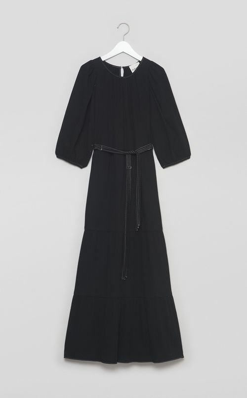 【reADdress】ギャザースリーブティアードマキシドレス