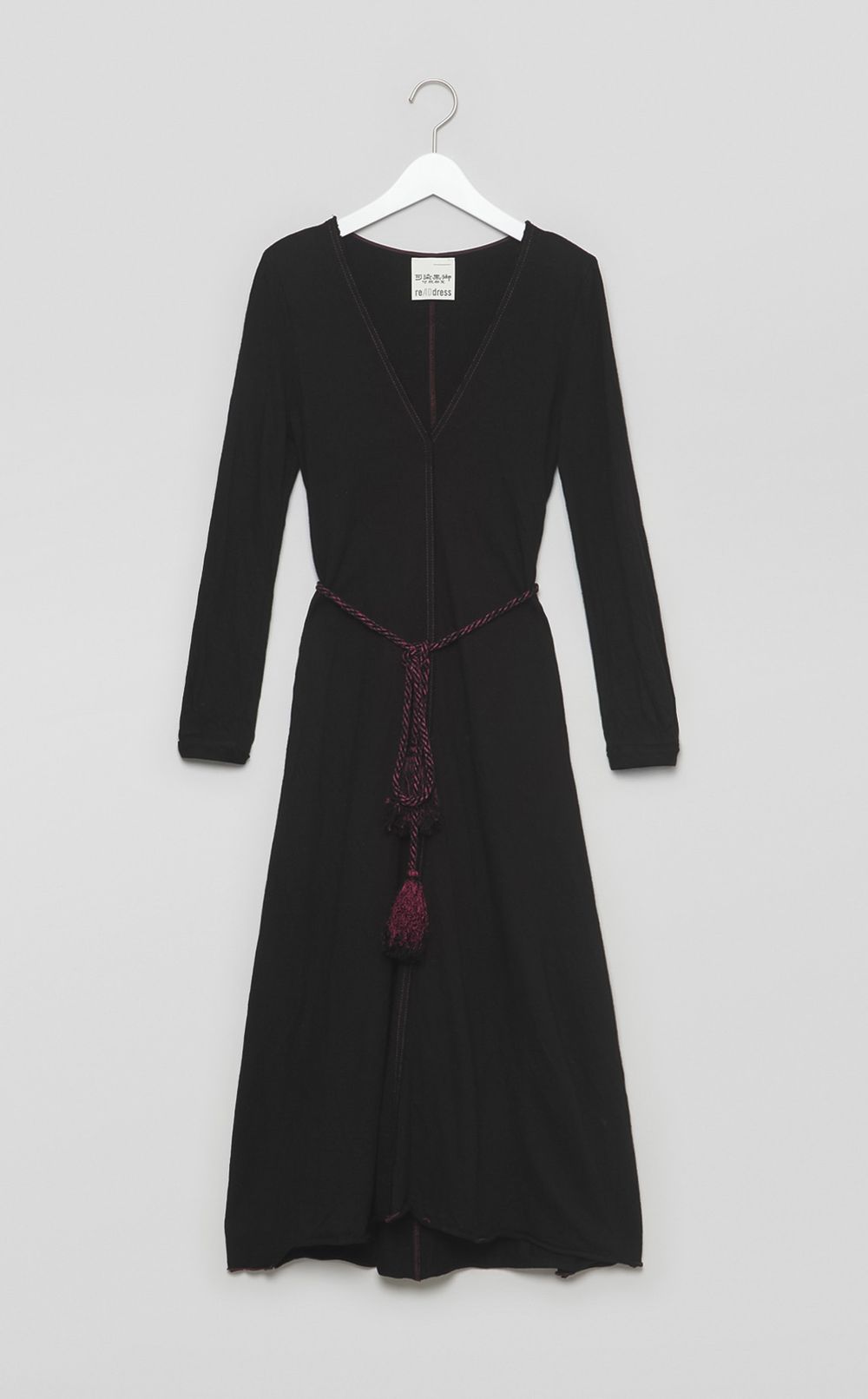 【reADdress】Vネックウールロングワンピース