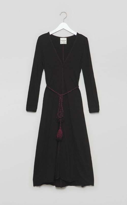 【reADdress】Vネックウールロングワンピース