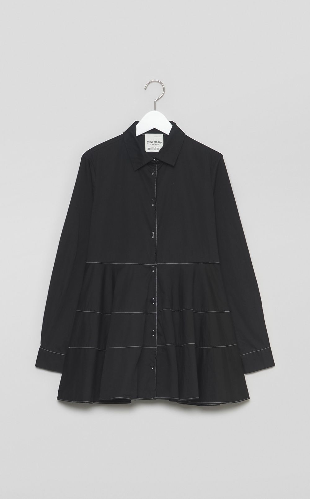 【reADdress】コットンティアードフレアシャツ