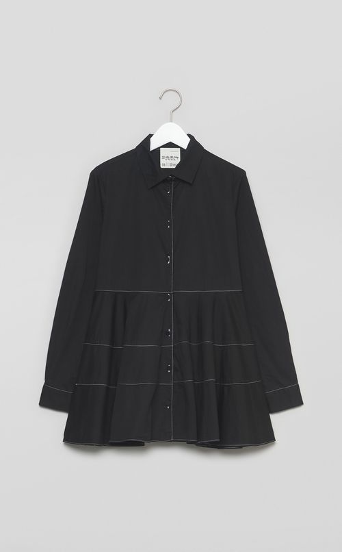 【reADdress】コットンティアードフレアシャツ