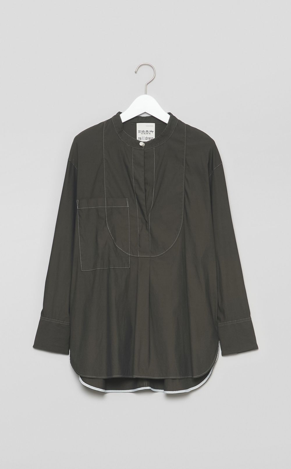 【reADdress】マオカラーオーバーサイズシャツ