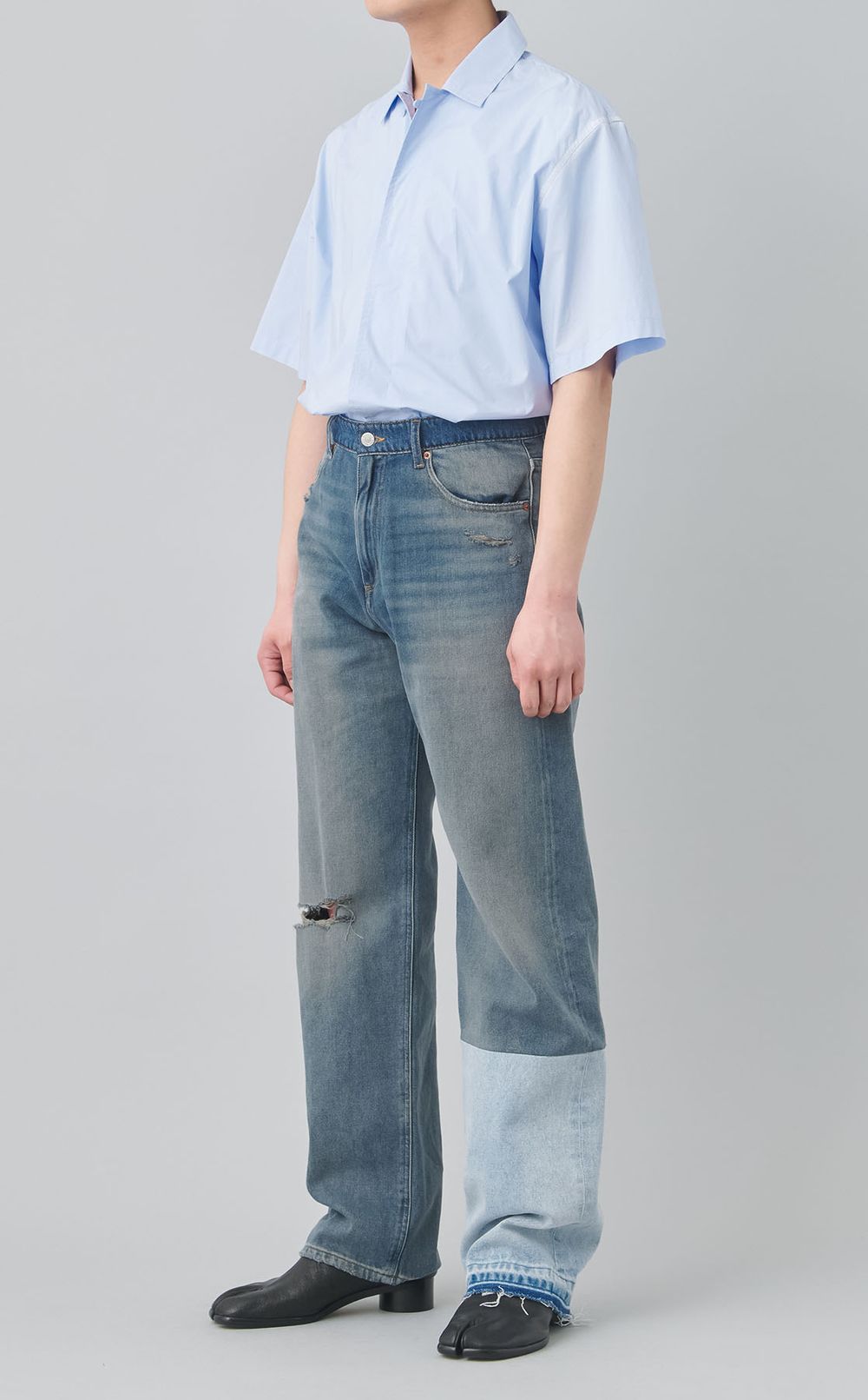 アシンメトリーデザインデニムパンツ