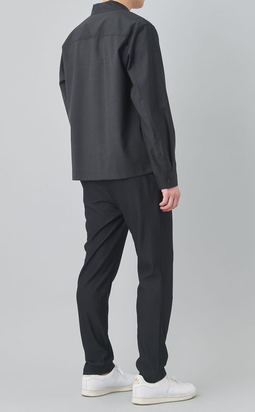 キャンプカラーウールシャツ