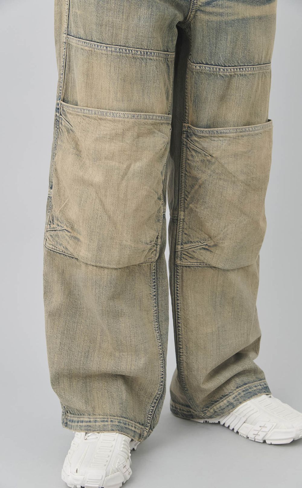 ニーポケットフェードデニムパンツ