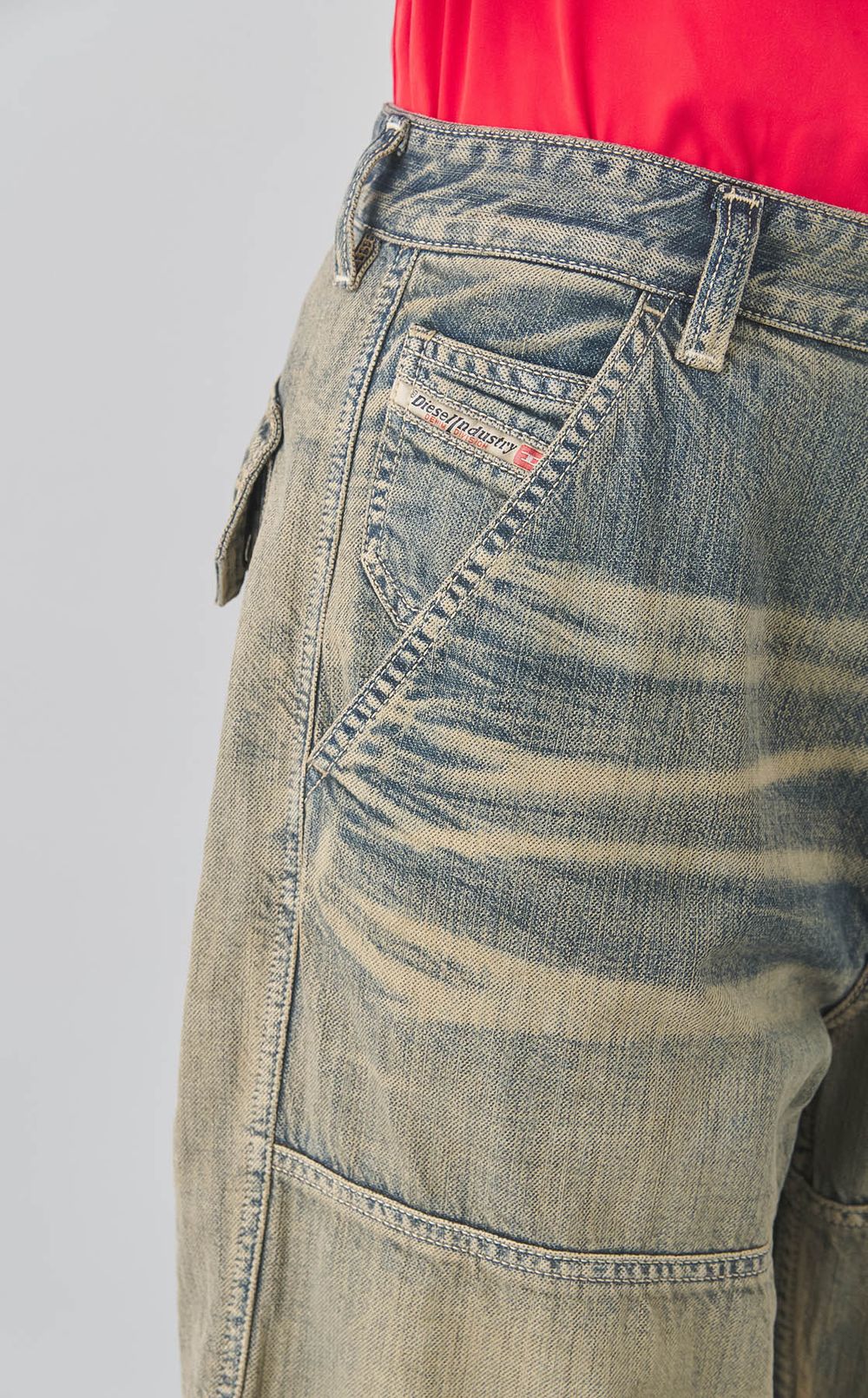 ニーポケットフェードデニムパンツ