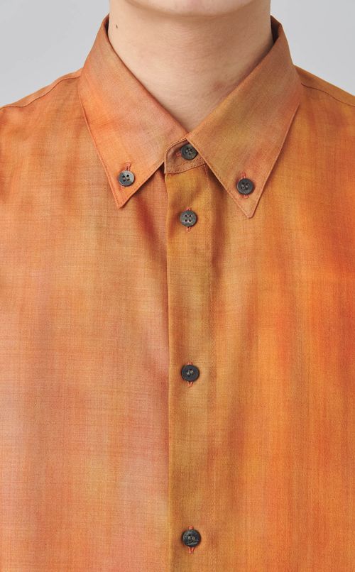 フロウイングダイウールシャツ