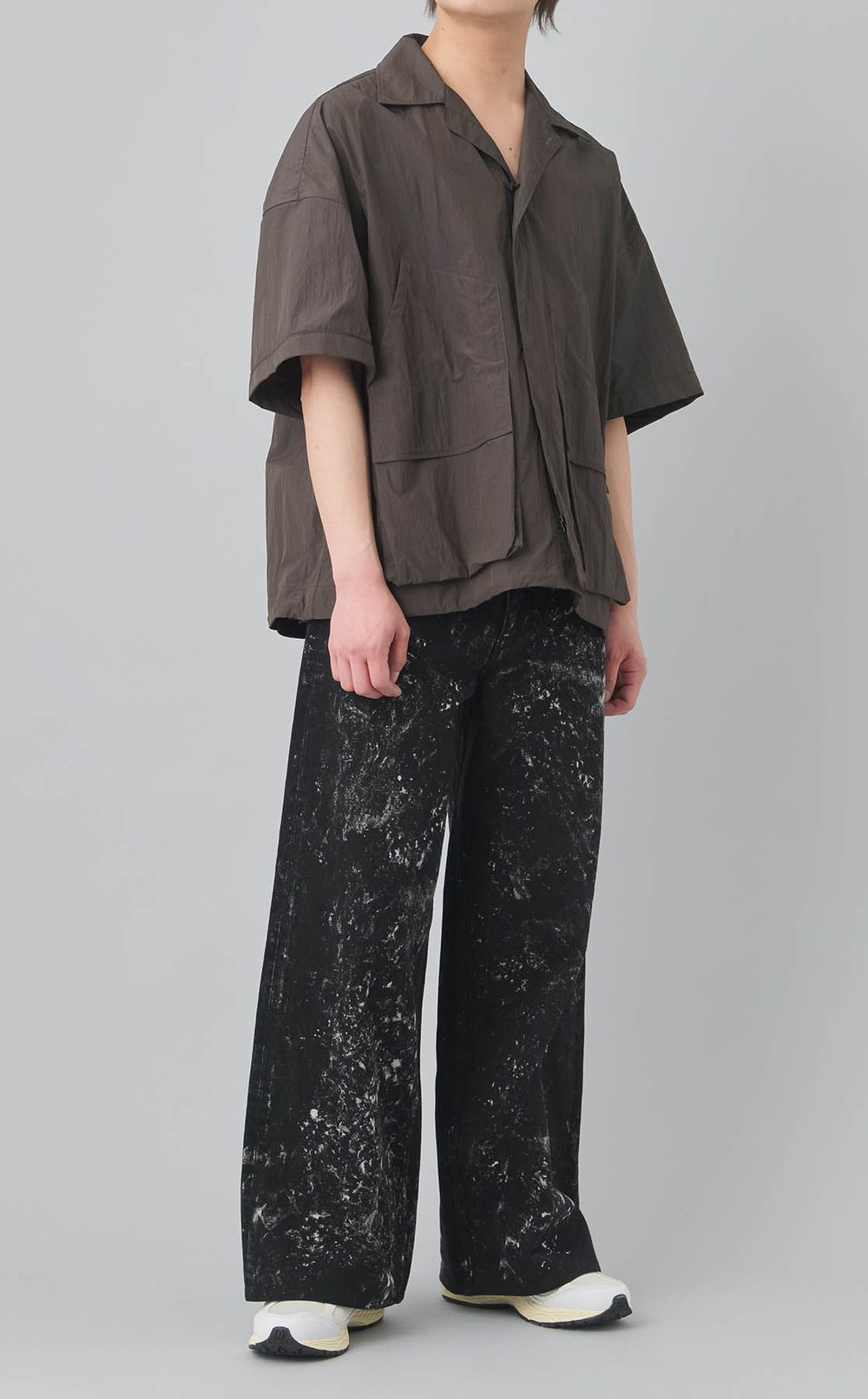 ワッシャーナイロンハーフスリーブシャツ