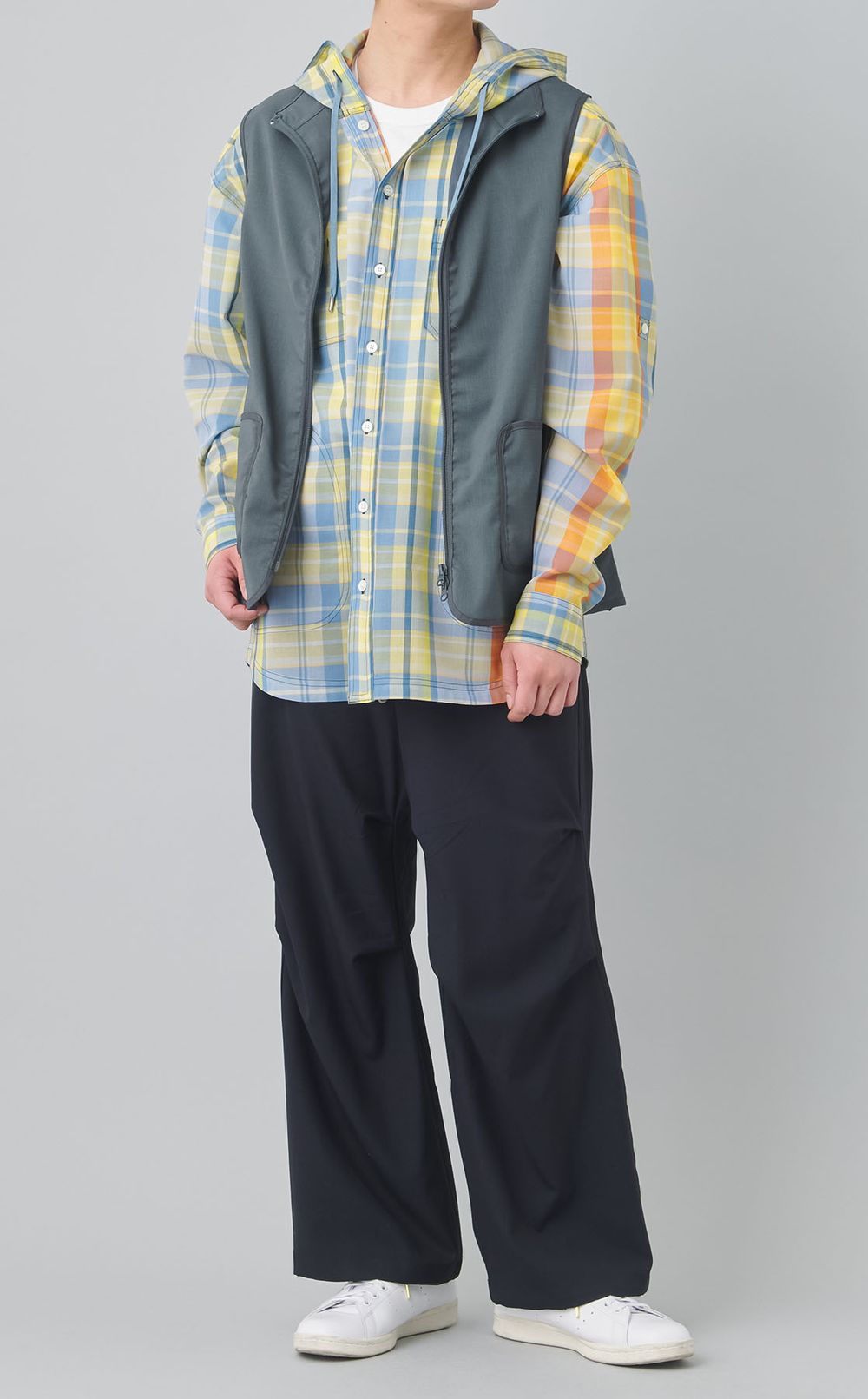 ポプリンジップアップベスト