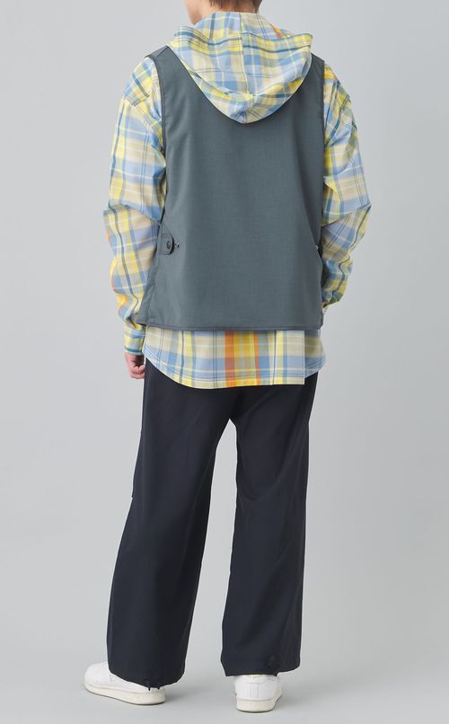 ポプリンジップアップベスト