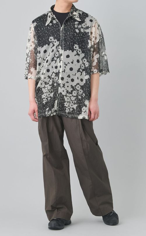 フローラルジップメッシュポロ