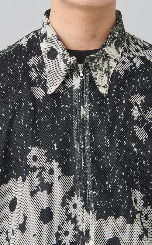 フローラルジップメッシュポロ