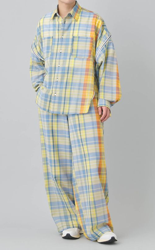 マドラスチェックジップシャツ