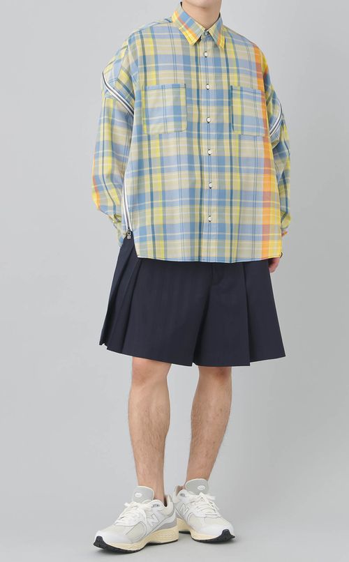 マドラスチェックジップシャツ