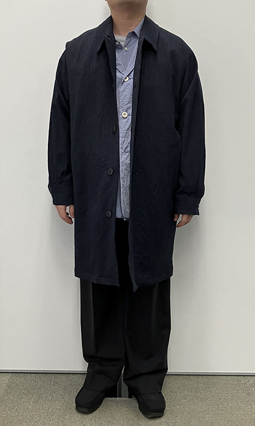 SAGE DE CRET◆コート/L/ウール/BRW サージュデクレ SAGE DE CRET アウター コットンダンプ×フラノ リバーシブルステンカラーコート