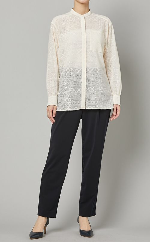 タングルレーススタンドカラーブラウス