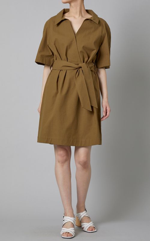 スキッパーベルテッドシャツワンピース