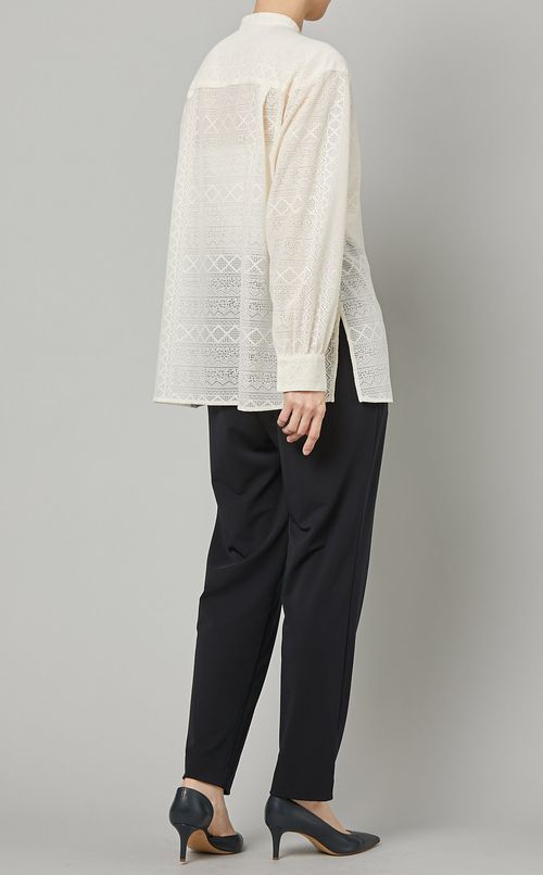 タングルレーススタンドカラーブラウス