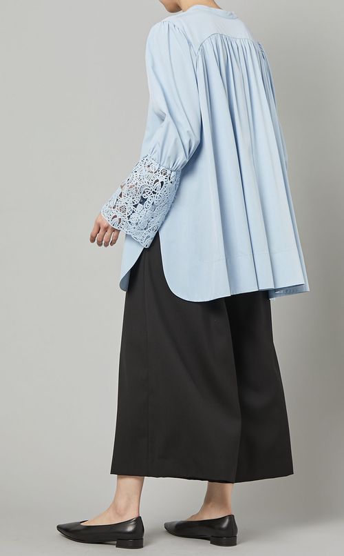レースカフスチュニックブラウス