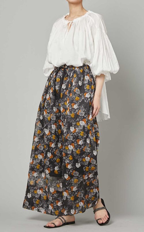 パンジープリントワイドパンツ