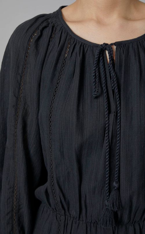 コットンリネンガーゼティアードドレス