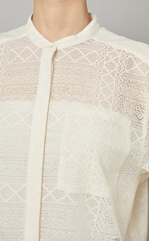 タングルレーススタンドカラーブラウス