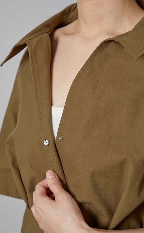 スキッパーベルテッドシャツワンピース